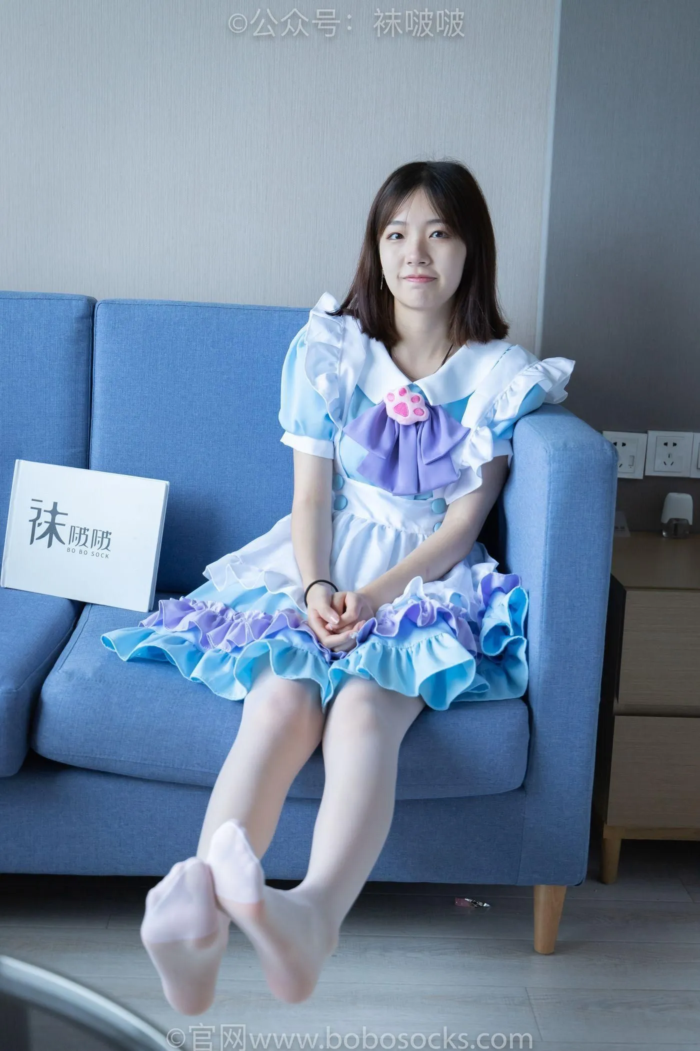 [BoBoSocks袜啵啵]NO.066 小甜豆-女仆装、高跟鞋、薄白丝 [134P]插图5